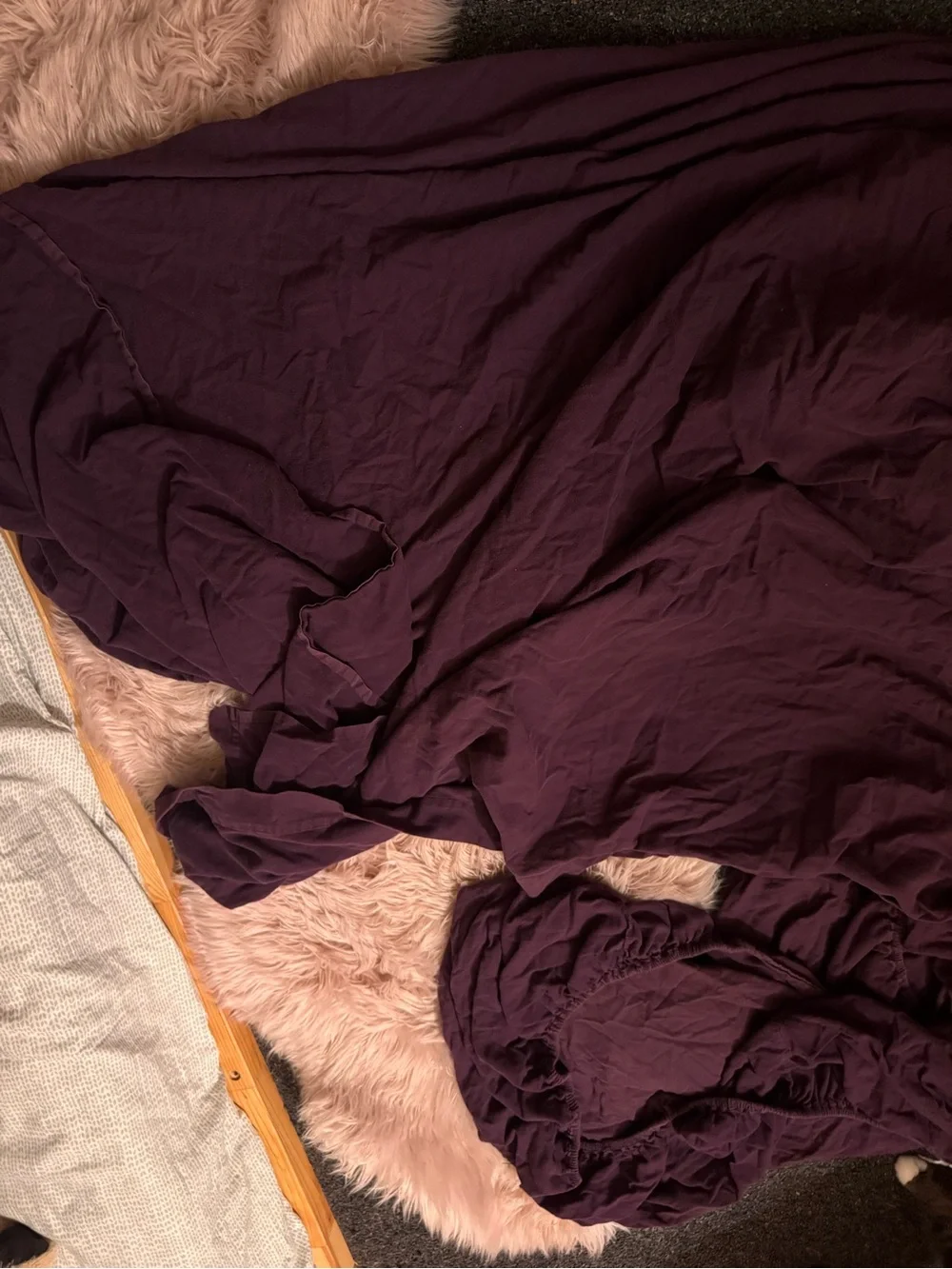 Vintage L.L.Bean Full Sheet Set – Plum Purple – Made in Portugal
